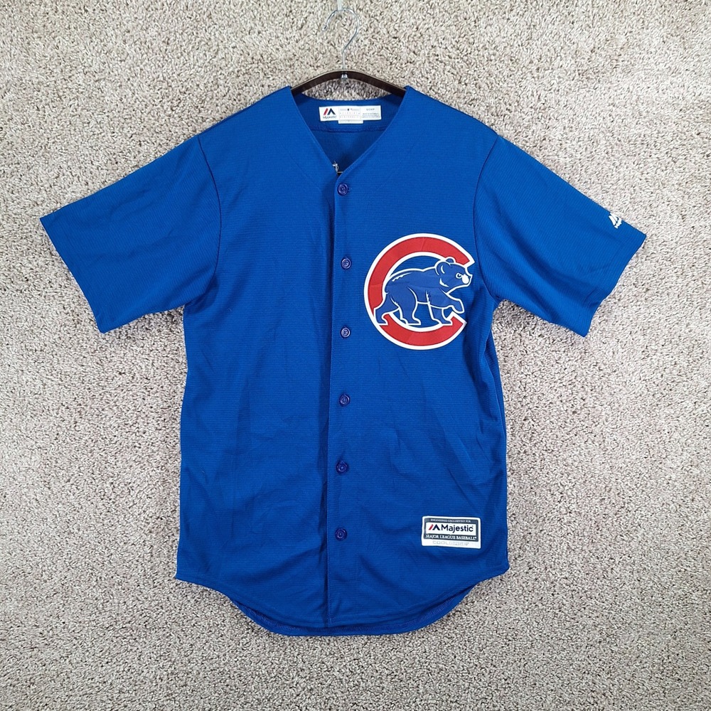 Majestic‎ Baseball Jersey Mens S Blue Javier Baez Chicago Cubs CoolBase MLB Fan